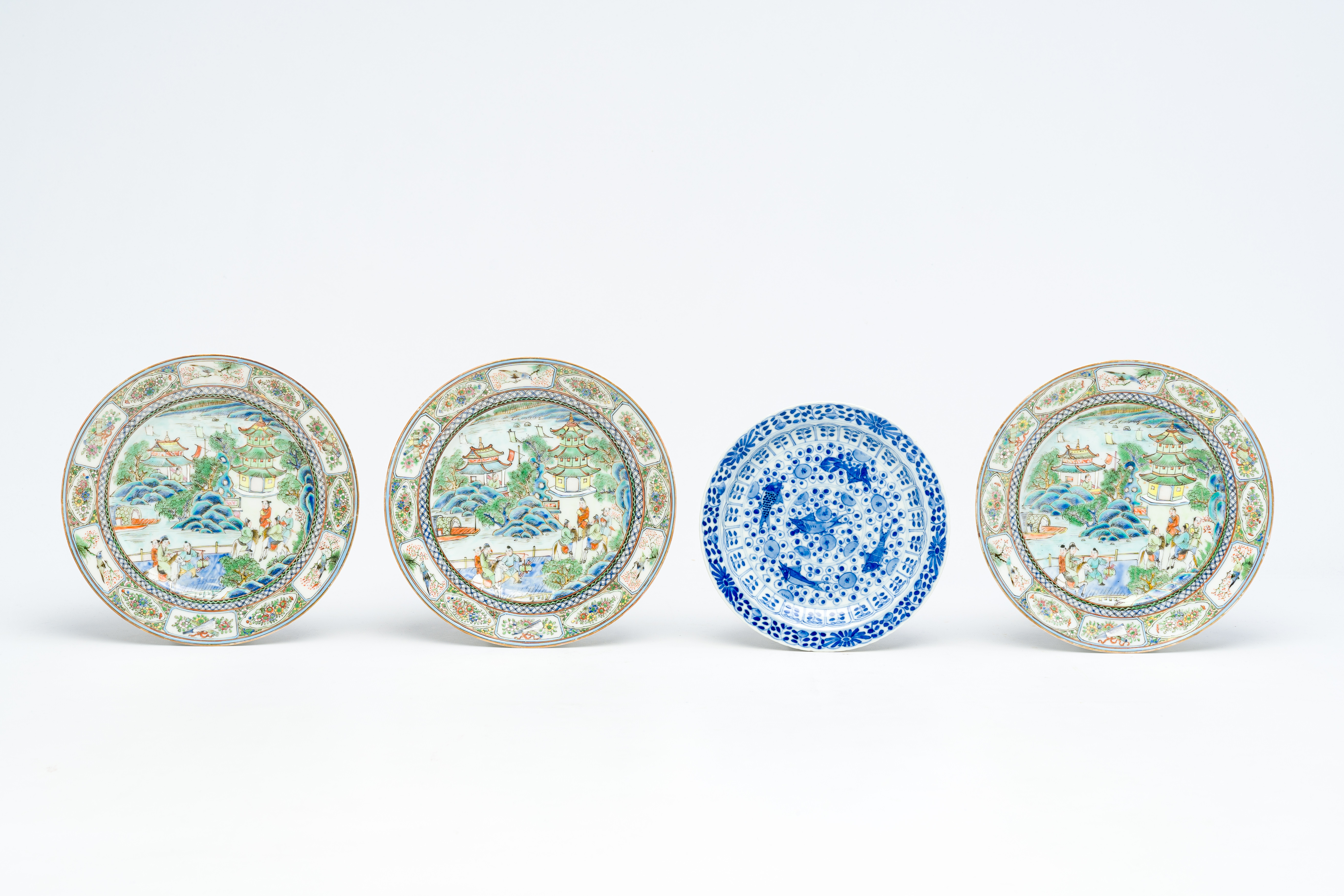 A varied collection of Chinese blue and white, famille rose and verte porcelain, Kangxi and later - Image 4 of 19