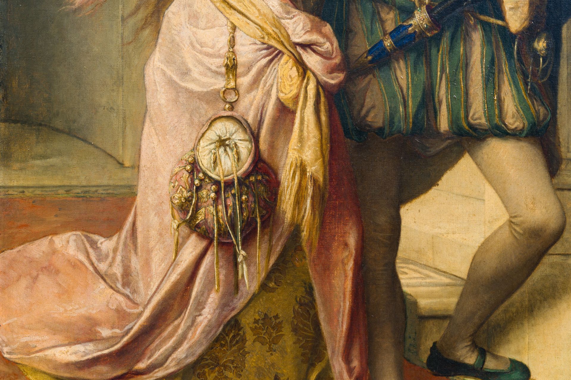 Albrecht De Vriendt (1843-1900): Othello and Desdemona, oil on canvas - Image 6 of 15