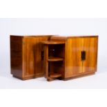 A pair of wood Art Deco two-door cabinets with etagere, first half 20th C.