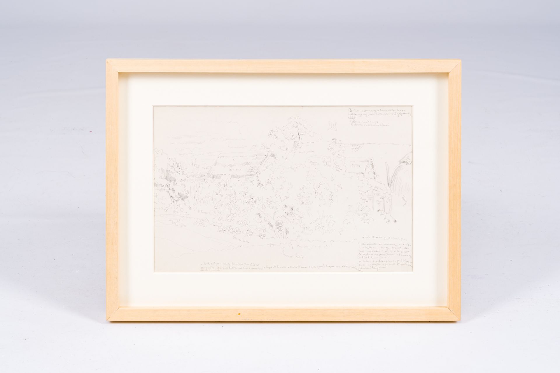 Xavier de Cock (1818-1896): Landscape, pencil on paper - Image 2 of 6