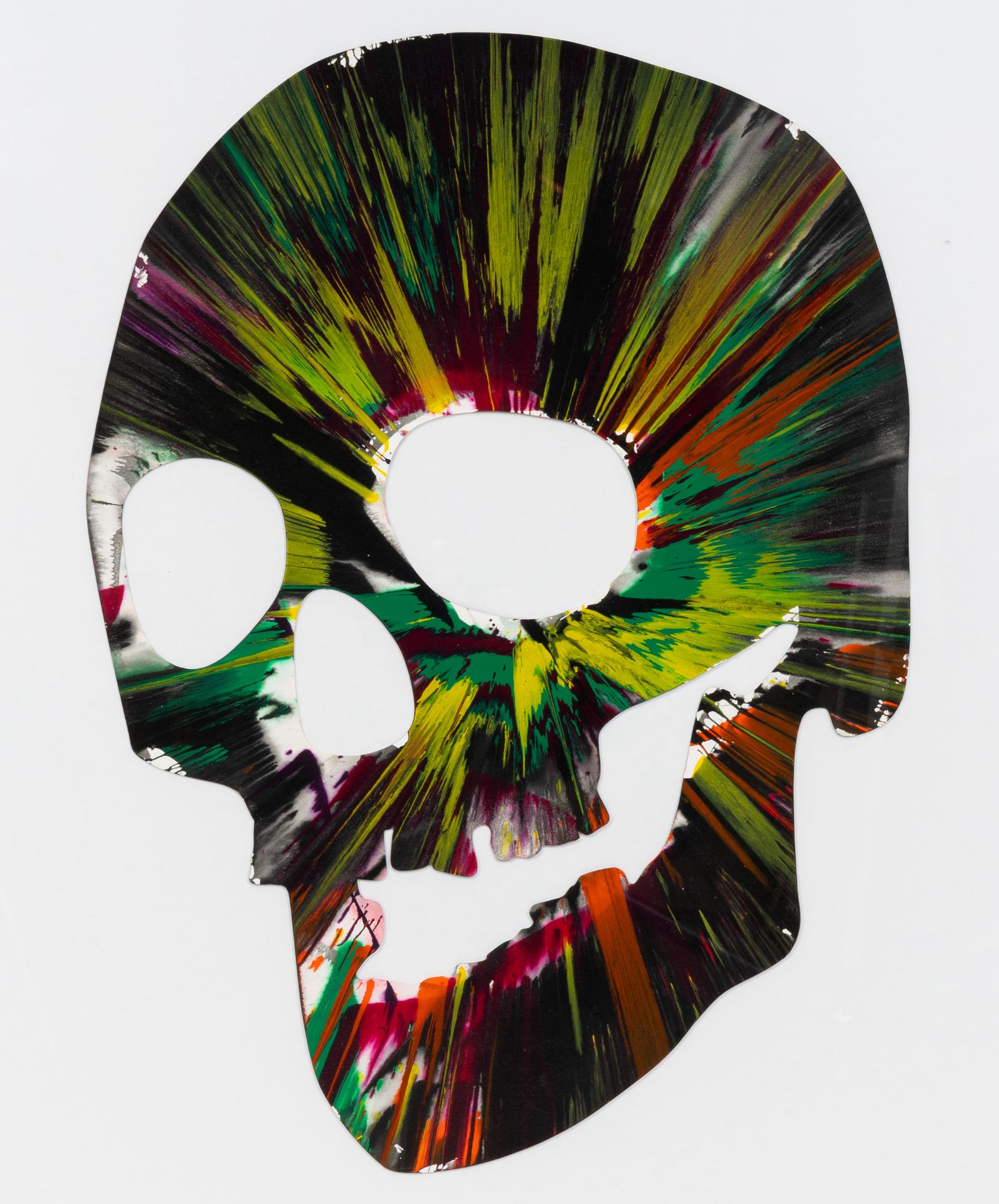 Damien Hirst (1965): Spin Skull, acrylic on paper, dated 2009