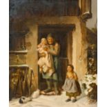 Alexis De Leeuw (1822-1900): Family happiness, oil on canvas