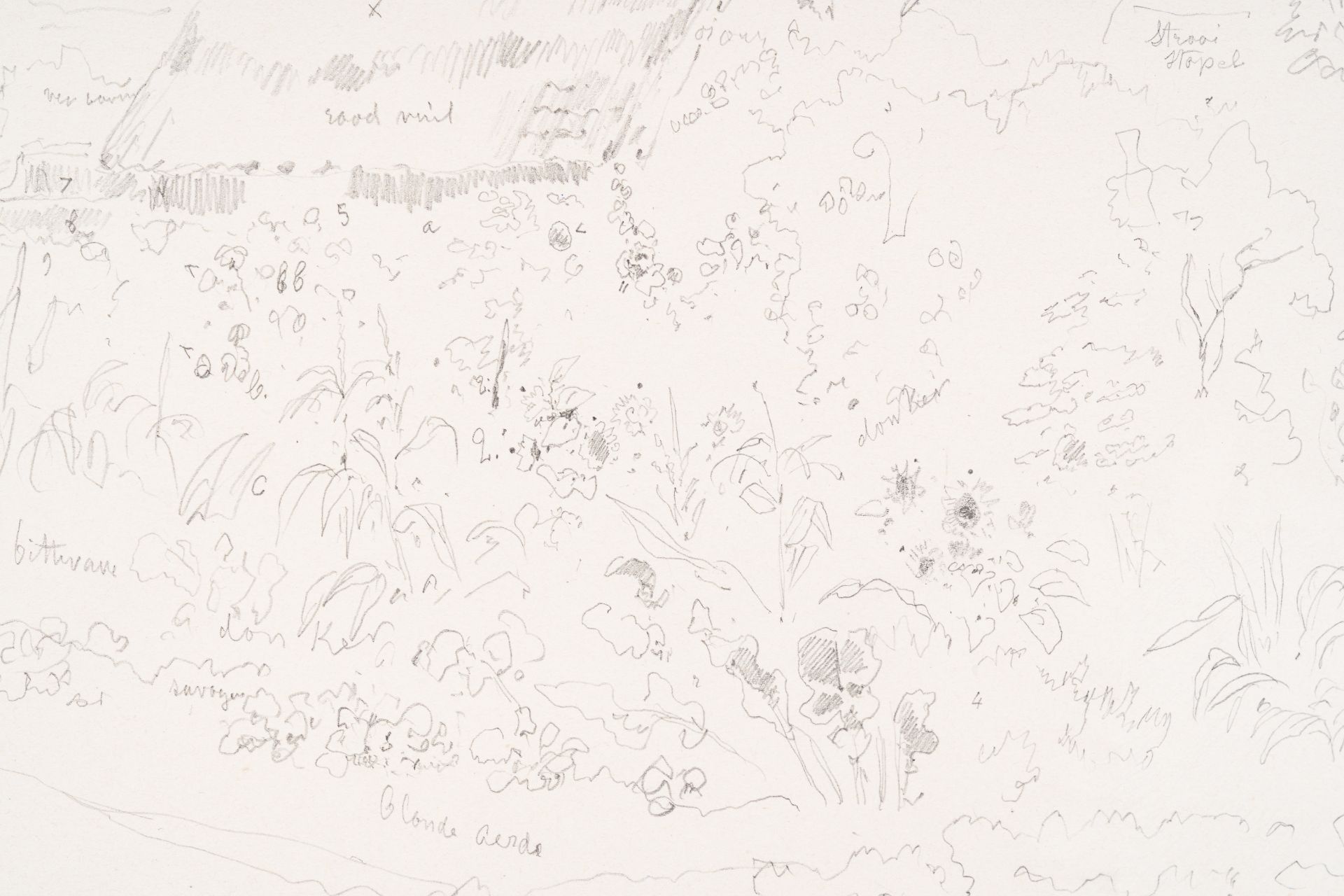 Xavier de Cock (1818-1896): Landscape, pencil on paper - Image 6 of 6