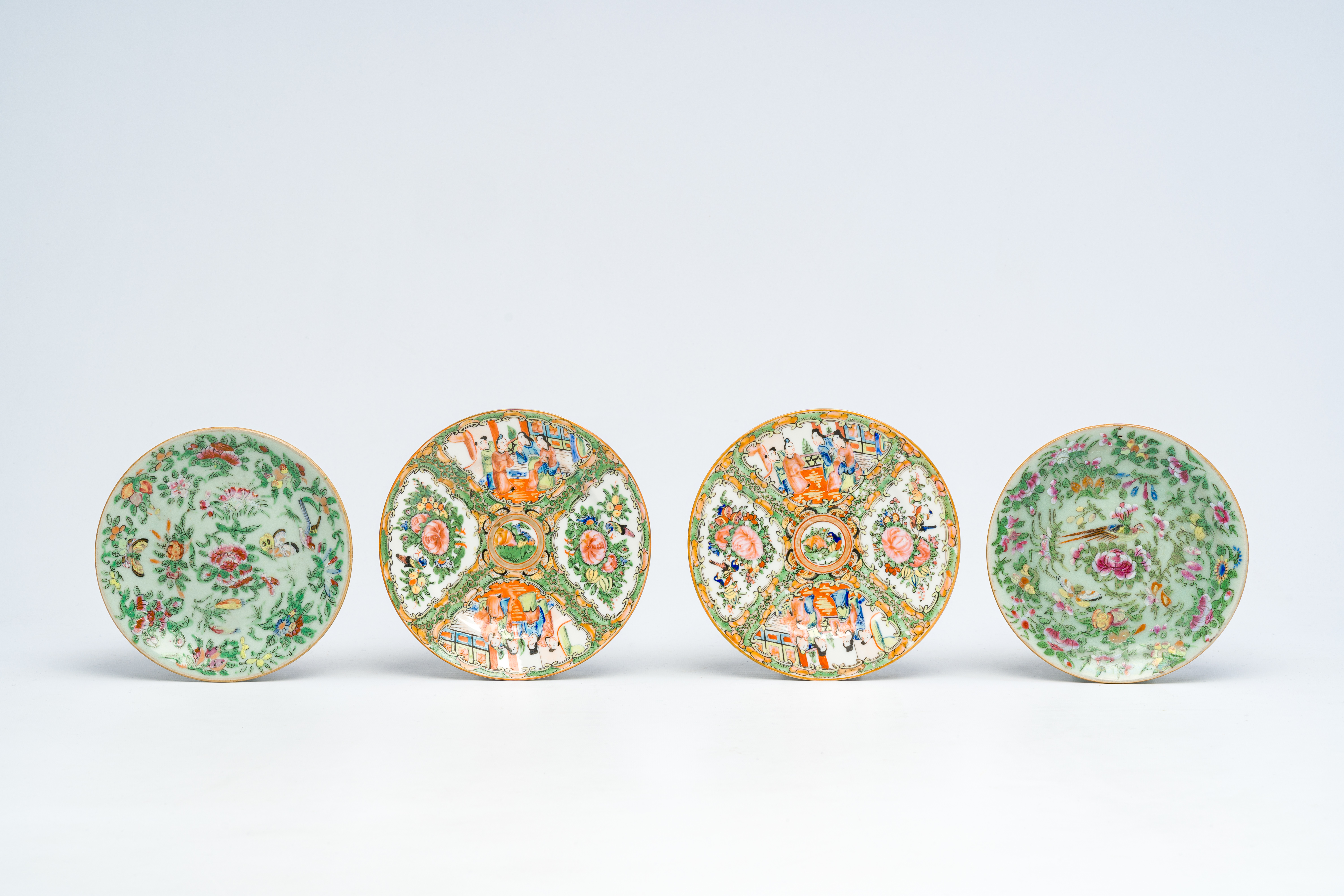 A varied collection of Chinese famille rose and Canton famille rose porcelain with floral design and - Image 2 of 11
