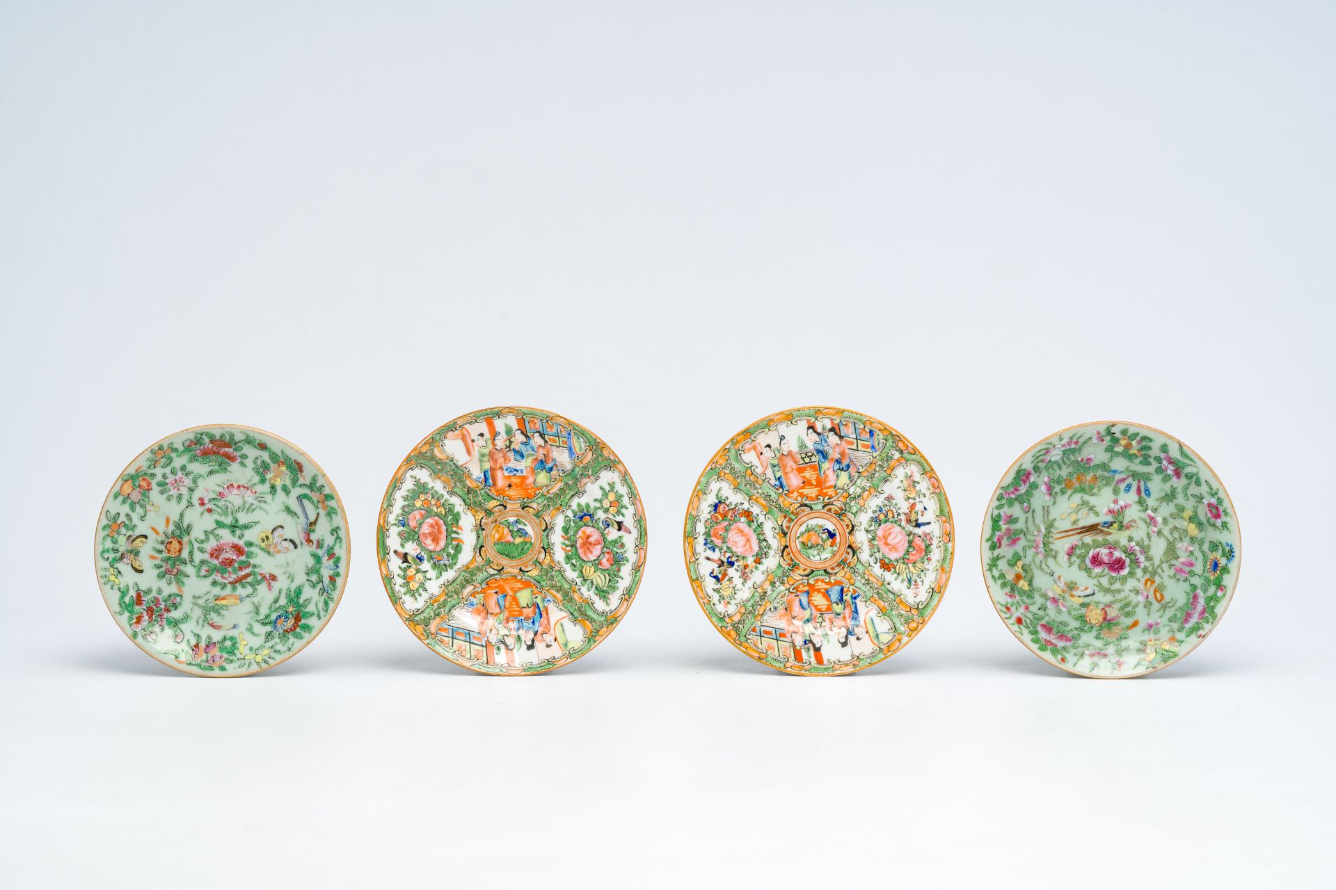 A varied collection of Chinese famille rose and Canton famille rose porcelain with floral design and - Image 2 of 11