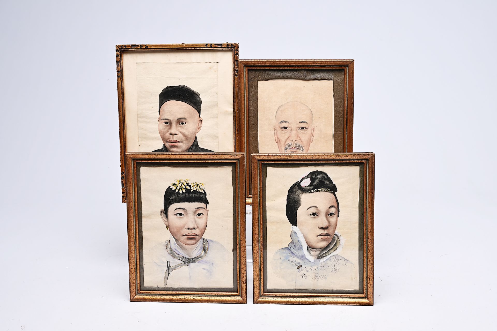 Chinese school: Four portraits, colours on paper, first half 20th C. - Image 3 of 3