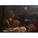 Flemish school: The entombment of Christ, oil on canvas, 18th C.