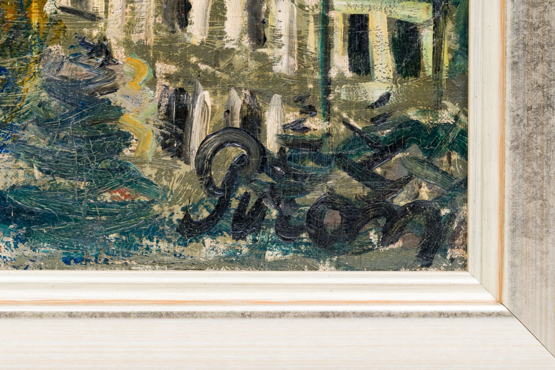 Leo Piron (1899-1962): 'Morlaix Finisterre (Bretagne)', oil on canvas - Image 4 of 5