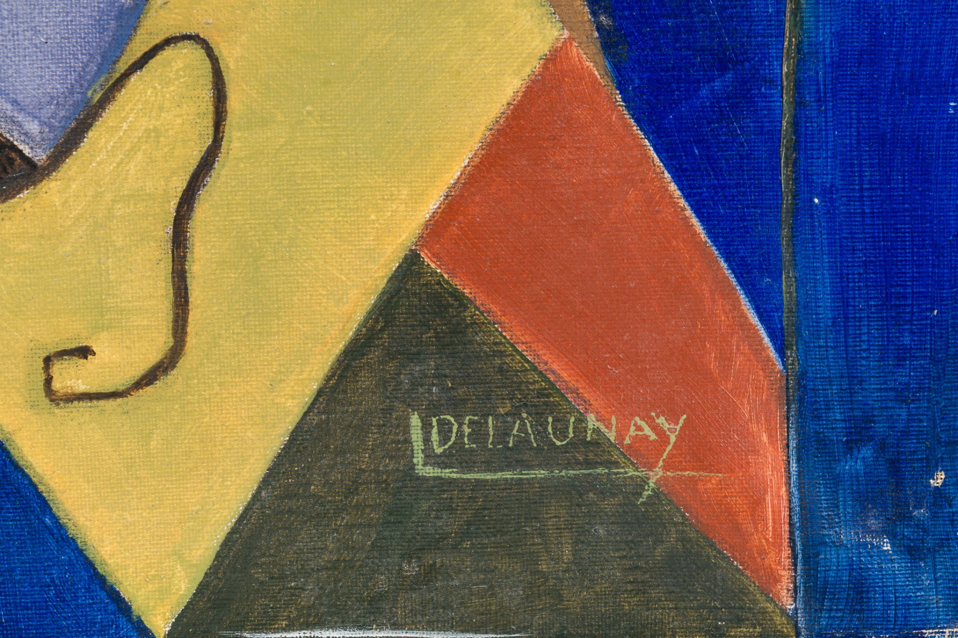 L. Delaunay (?): Abstract composition, oil on canvas, 20th C. - Image 4 of 5