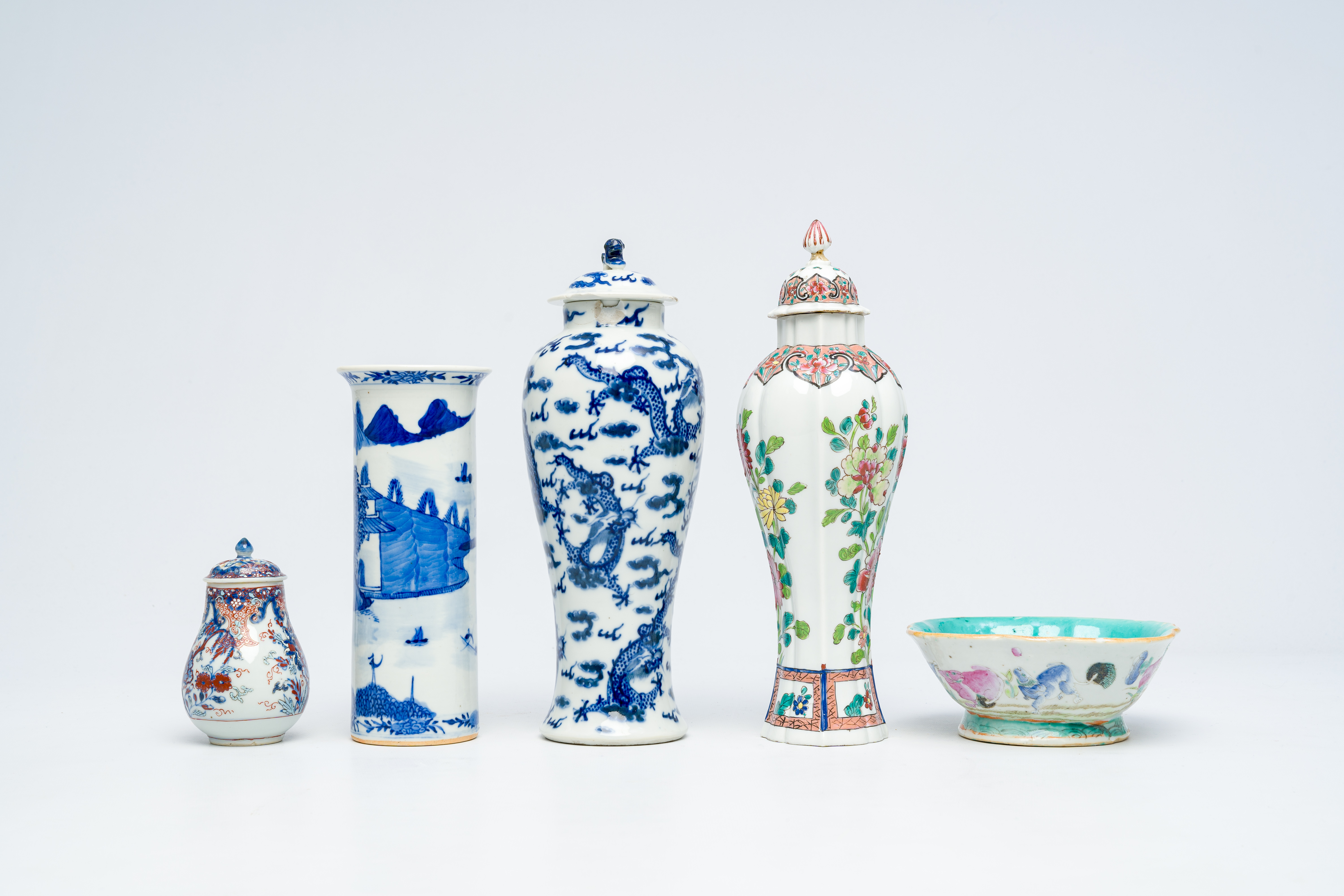 A varied collection of Chinese porcelain, Canton enamel and jade, Qianlong and later - Image 7 of 11