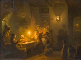 Jan Hendrik Van Grootvelt (1808-1855): Celebrating the king of the jay shooting, oil on panel, dated