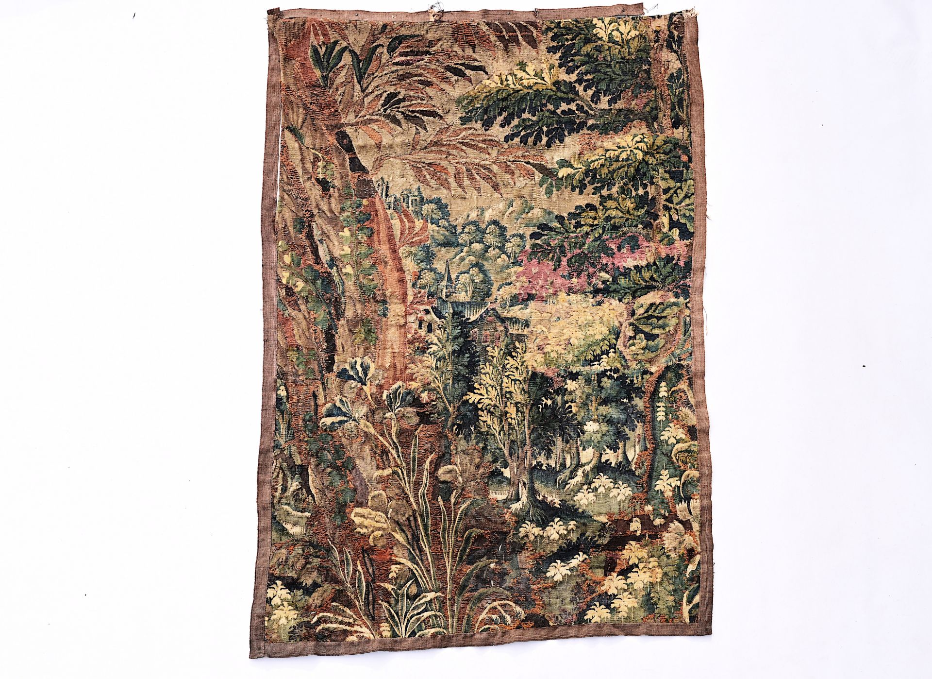 A Flemish wall tapestry with a forest view, 17th C.