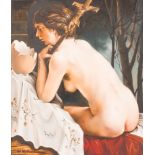 Christian Silvain (1950): Mary Magdalene in ecstasy, oil on board, dated (19)76