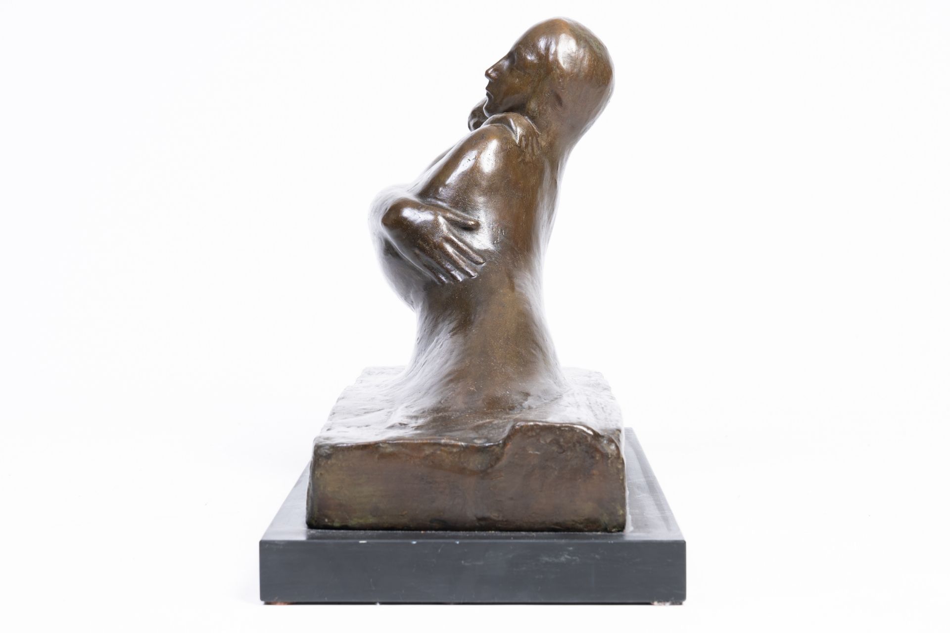 George Minne (1866-1941): 'L'extase maternelle' or 'Maternite', brown patinated bronze on a natural - Bild 3 aus 7