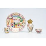 Four Chinese famille rose 'mandarin subject' wares, Qianlong