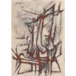 Jan Burssens (1925-2002): Abstract composition, oil on board, dated 1954