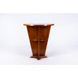 A round veneered wood two tier Art Deco side table, 20th C.