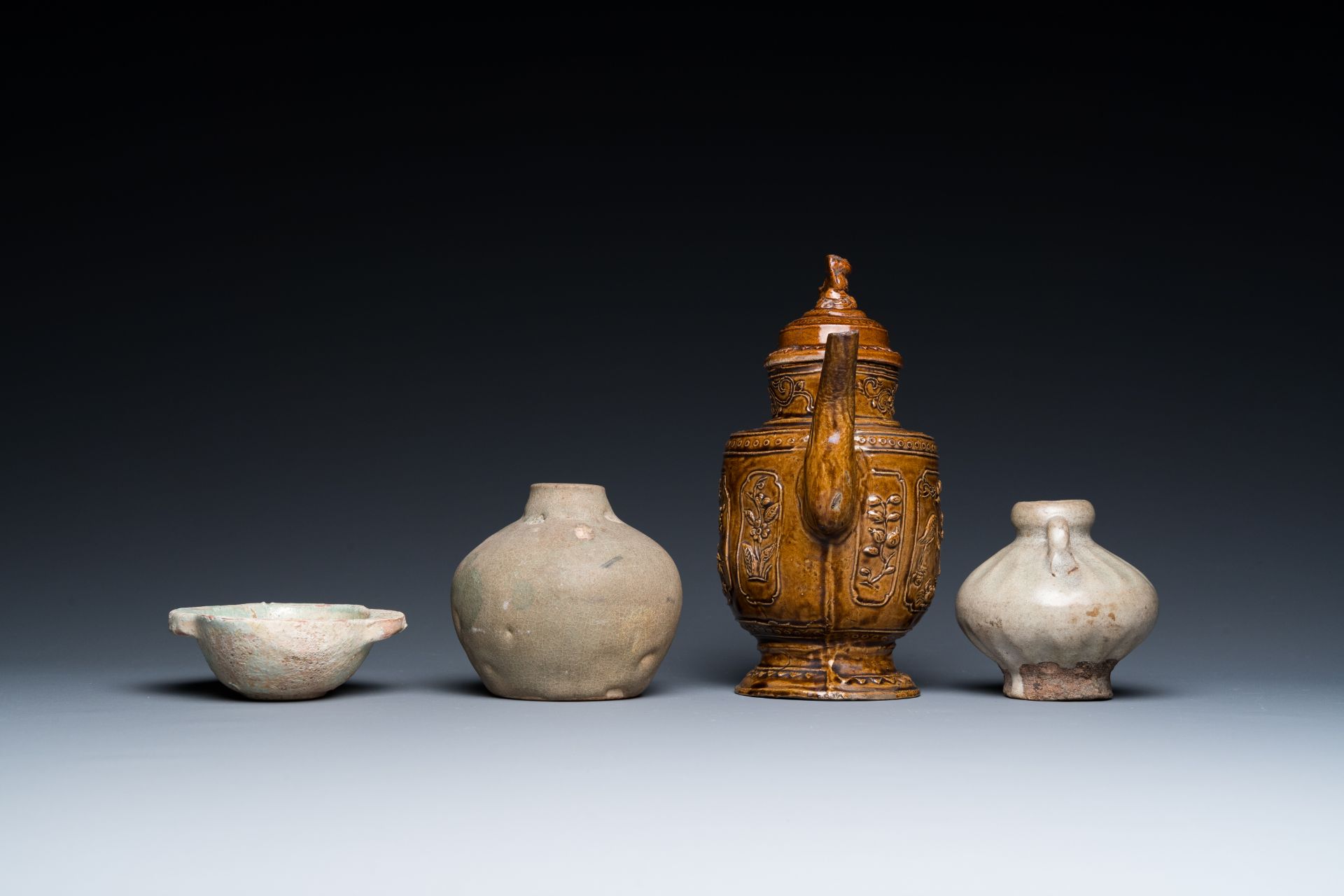 Six Chinese celadon, monochrome and qingbai wares, Han and later - Image 13 of 16