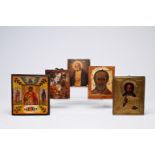 Five various orthodox icons with saints, 17th C. and later