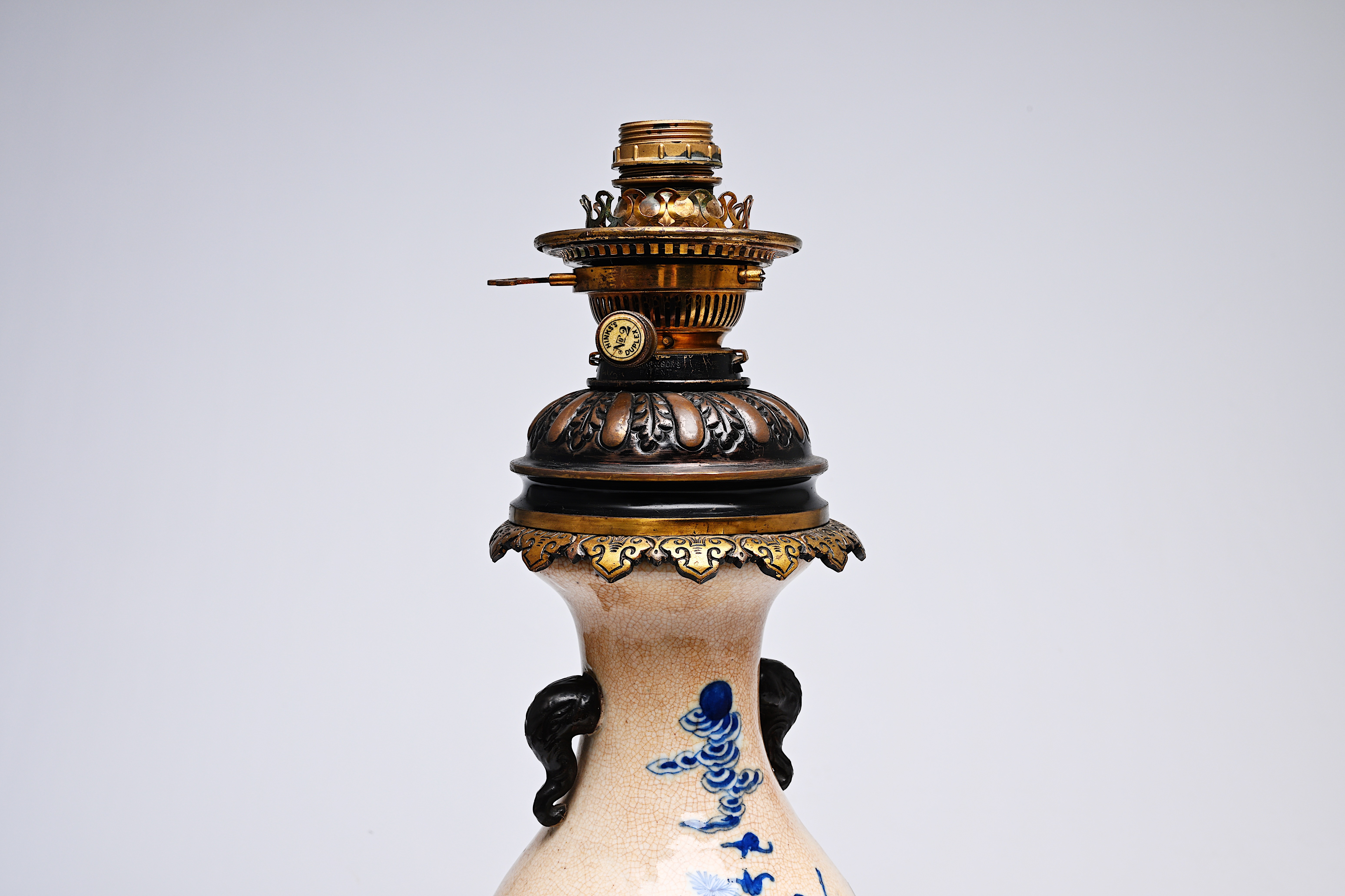 A Chinese blue and white Nanking crackle glazed vase with an immortal and his servant mounted as a l - Image 18 of 20