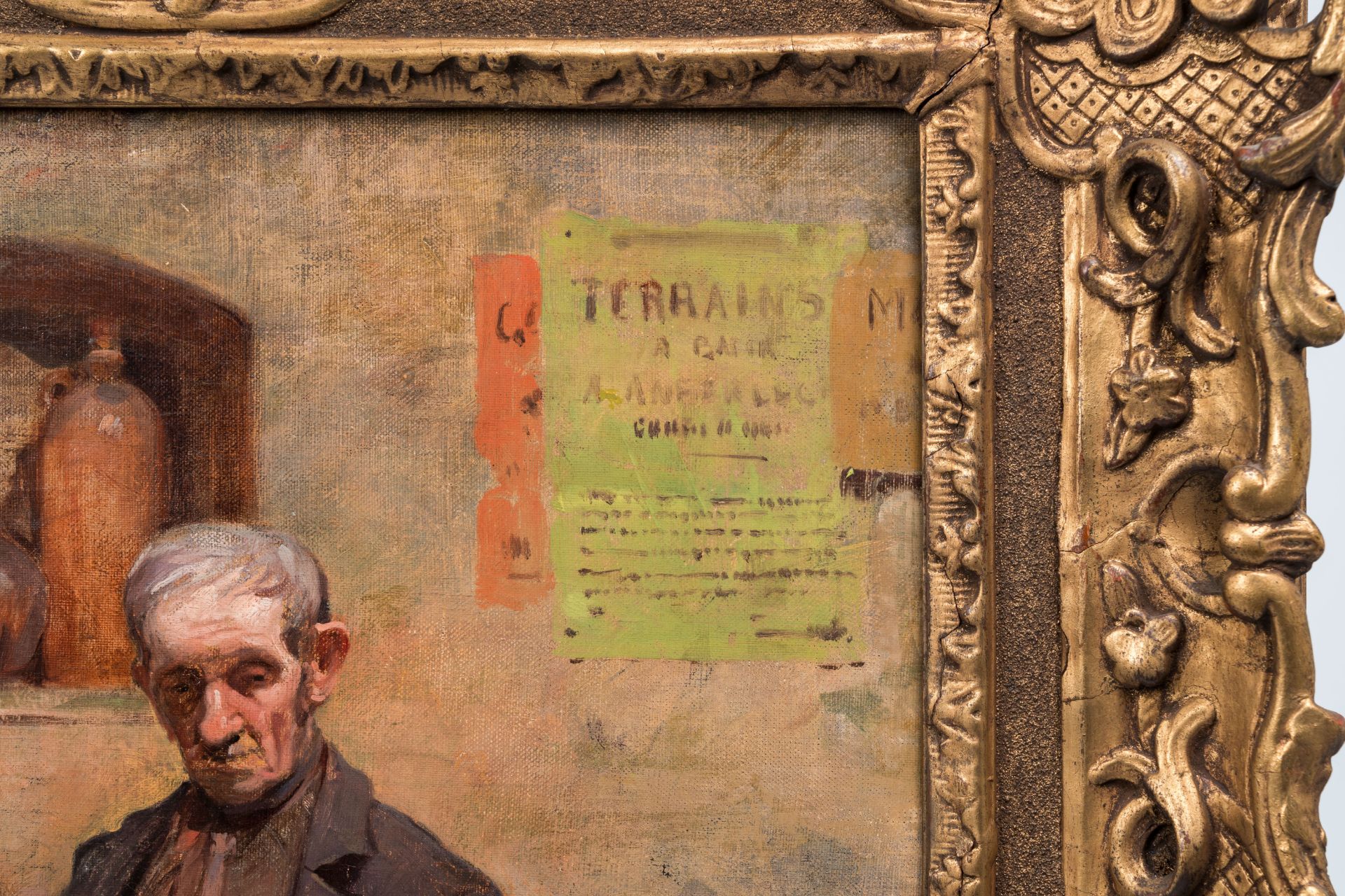 Belgian school: The old drunkard, oil on canvas, 19th C. - Bild 4 aus 4