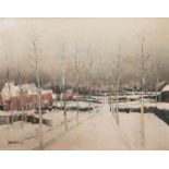 Albert Saverys (1886-1964): Lane in the snow, oil on canvas