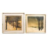 Valerius De Saedeleer (1867-1942): Two winter landscapes, etching and aquatint