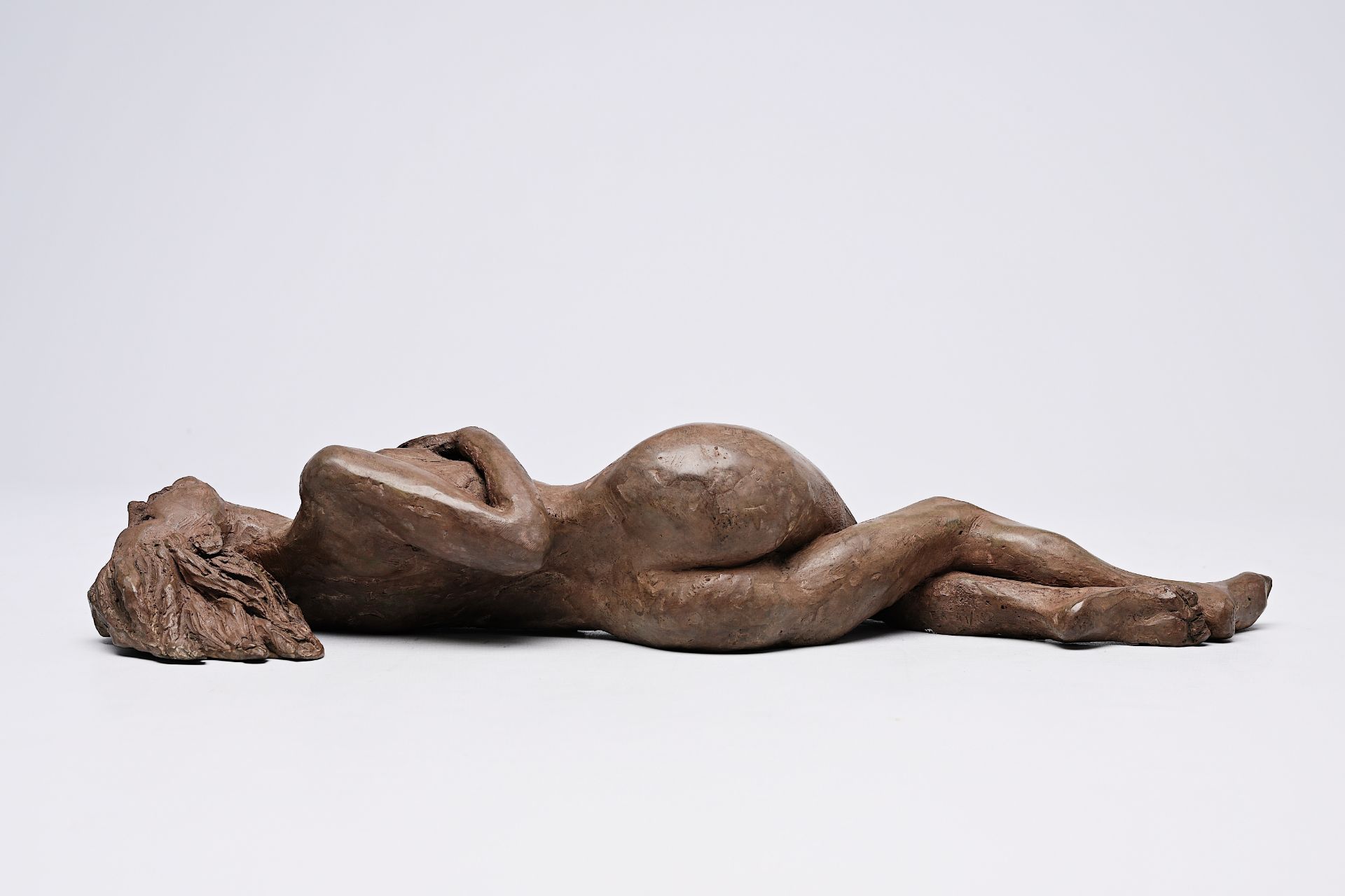 Christian Charvet (1951): 'Odalisque', brown patinated bronze, ed. E.A. II/IV, foundry mark 'Fonderi - Image 3 of 16