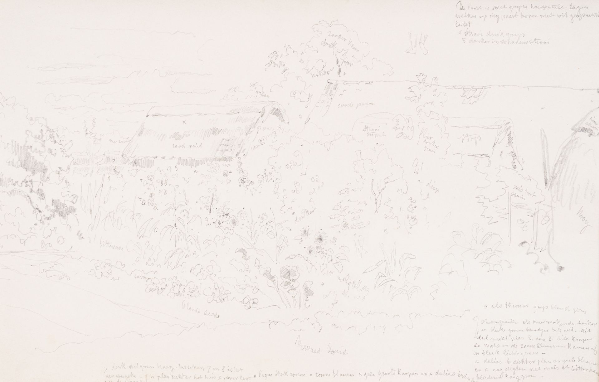 Xavier de Cock (1818-1896): Landscape, pencil on paper
