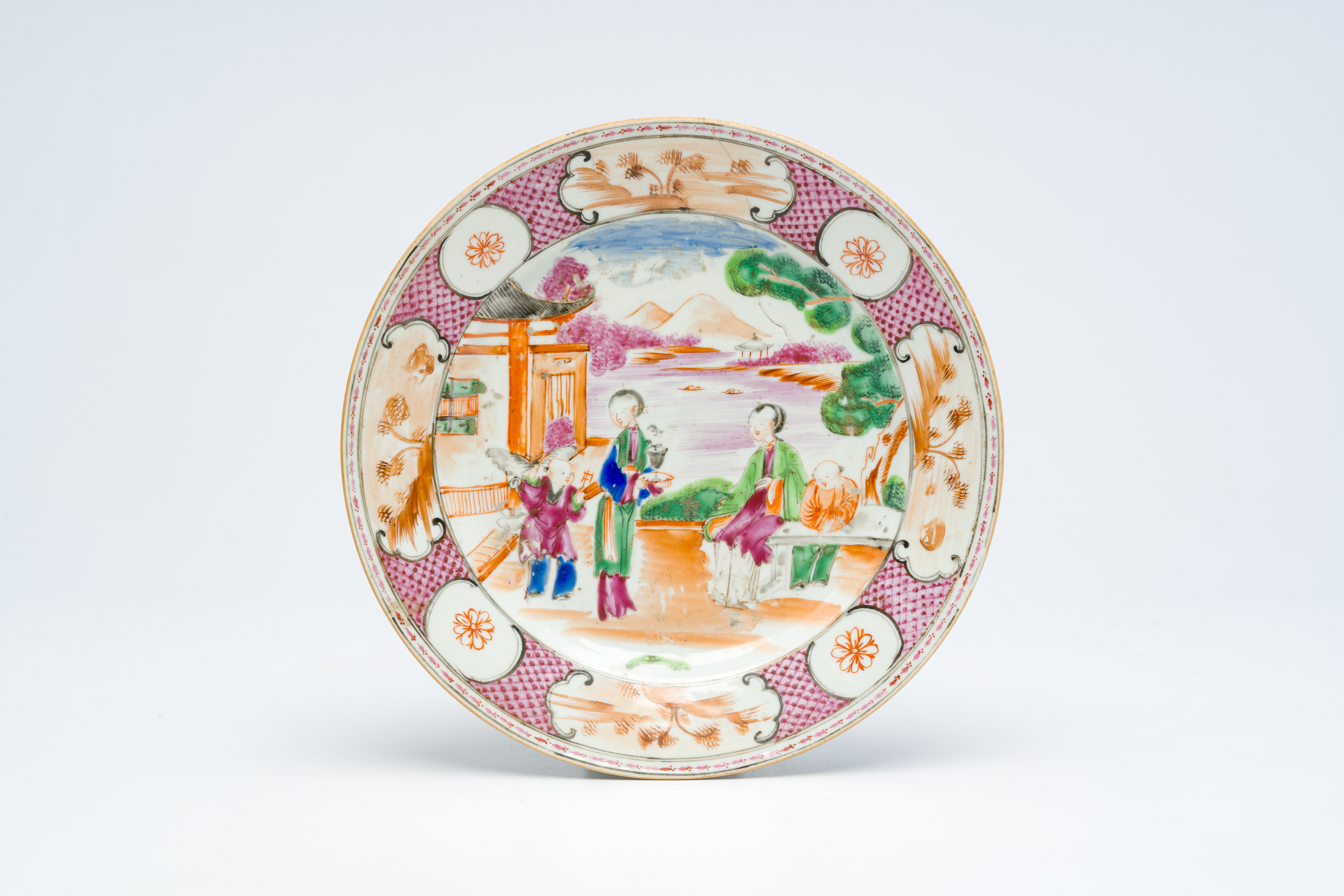 Four Chinese famille rose 'mandarin subject' wares, Qianlong - Image 2 of 10
