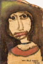 Willem Van Hecke (1893-1976): 'Charlotte', oil on paper marouflated on board, dated 1953