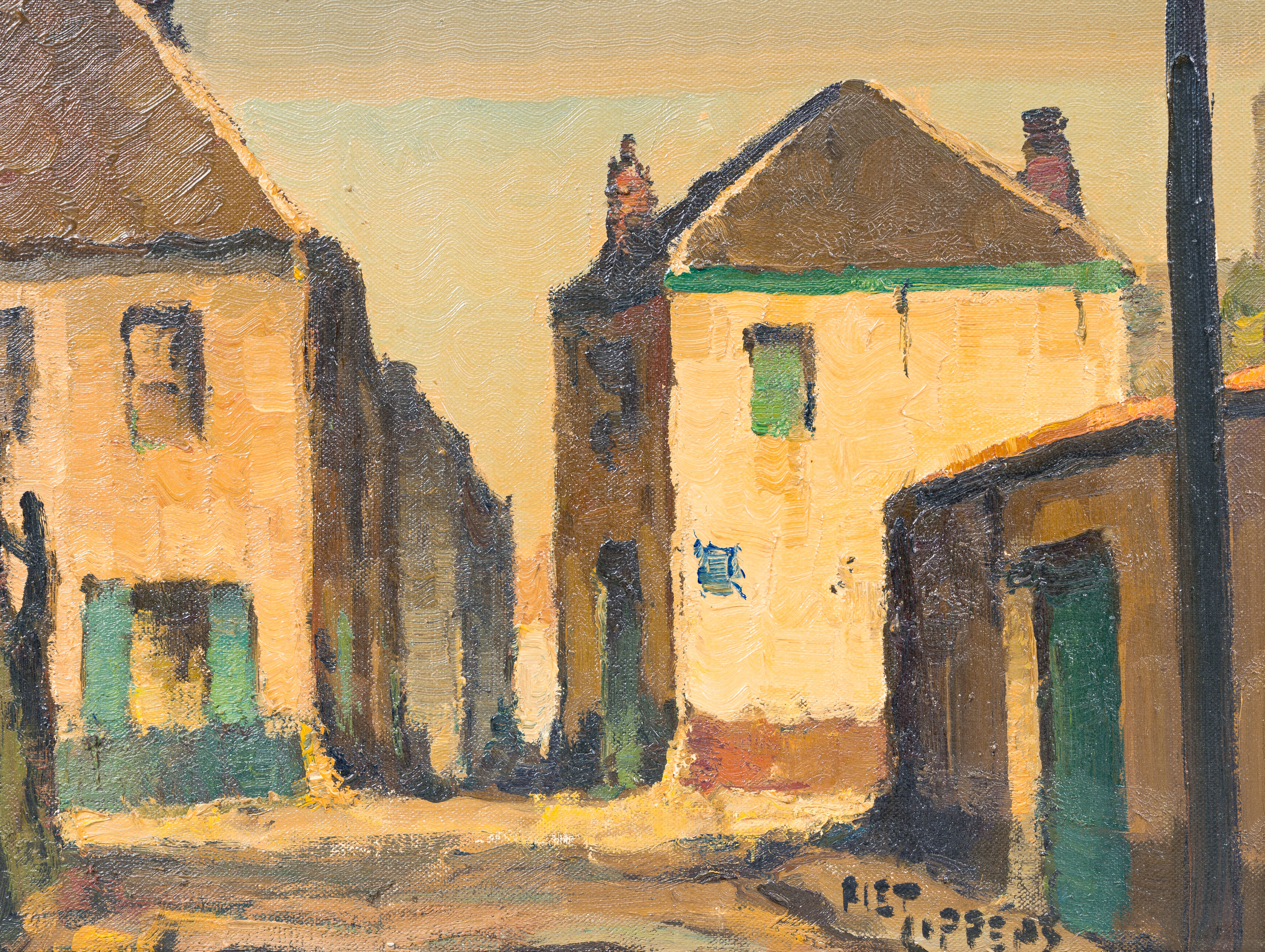 Piet Lippens (1890-1981): Two cityscapes, oil on canvas and oil on canvas marouflated on board - Image 4 of 7