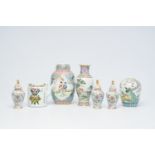 A varied collection of Chinese famille rose porcelain and three French Samson famille rose style 'ar