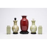 A varied collection of Chinese monochrome porcelain vases, 20th C.