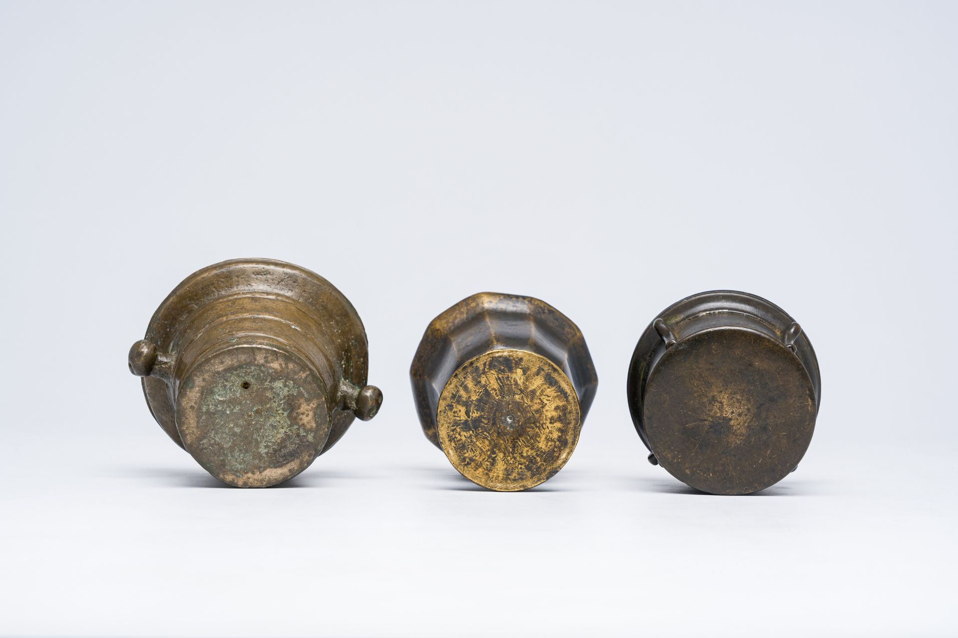 Two bronze mortars and a footed goblet, France and/or Italy, 16th C. - Image 7 of 7