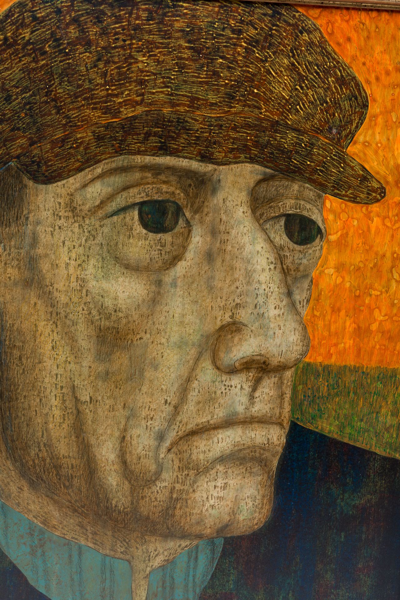 Antoon Catrie (1924-1977): A farmer's head, tempera on board - Image 5 of 5