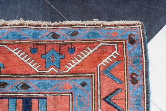 An Azerbaijani Kazakh rug with geometric design, probably Borchaly, wool on cotton, 20th C. - Bild 3 aus 8