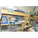 LOT/ CONTENTS OF SHELF - INCLUDING GRINDING WHEELS, COLLET INDEXERS, TOOL HOLDERS, TOOLING