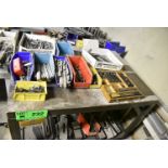 LOT/ (2) CARTS WITH CONTENTS - INCLUDING DRILLS, REAMERS, ALLAN KEYS, TIE-DOWN CLAMPING, CLAMPS