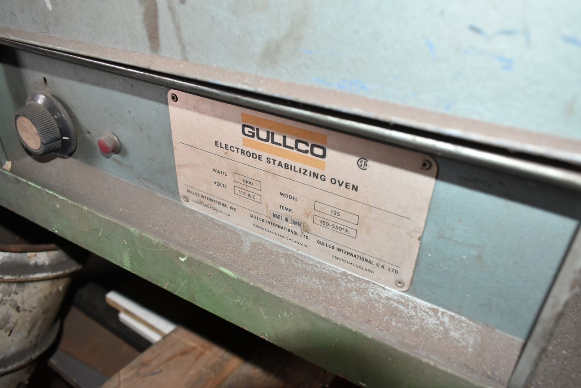 GULLCO MODEL 125 ELECTRODE STABILIZING OVEN WITH 550 DEG. F MAX. TEMPERATURE, S/N: N/A - Image 2 of 2