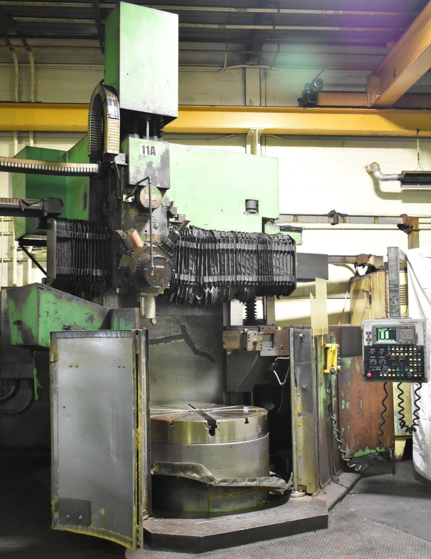 GIDDINGS & LEWIS 52" CNC VERTICAL TURRET LATHE WITH MITSUBISHI CNC CONTROL, 64" SWING, 42" MAX.