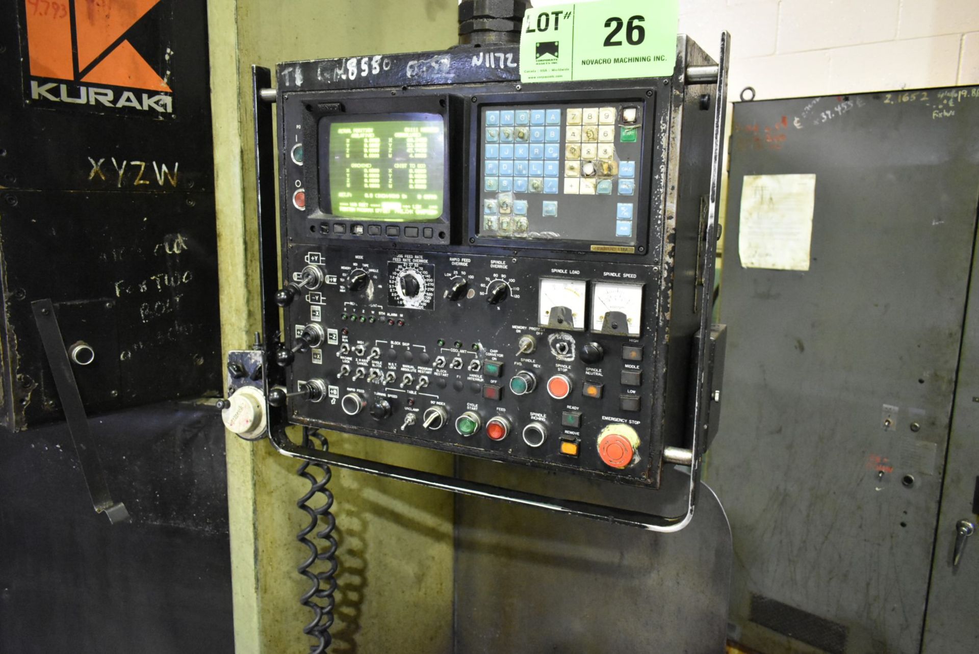 KURAKI KBT-11WDX CNC TABLE-TYPE HORIZONTAL BORING MILLS WITH FANUC CNC CONTROL, 4.33" SPINDLE, 62. - Image 2 of 6