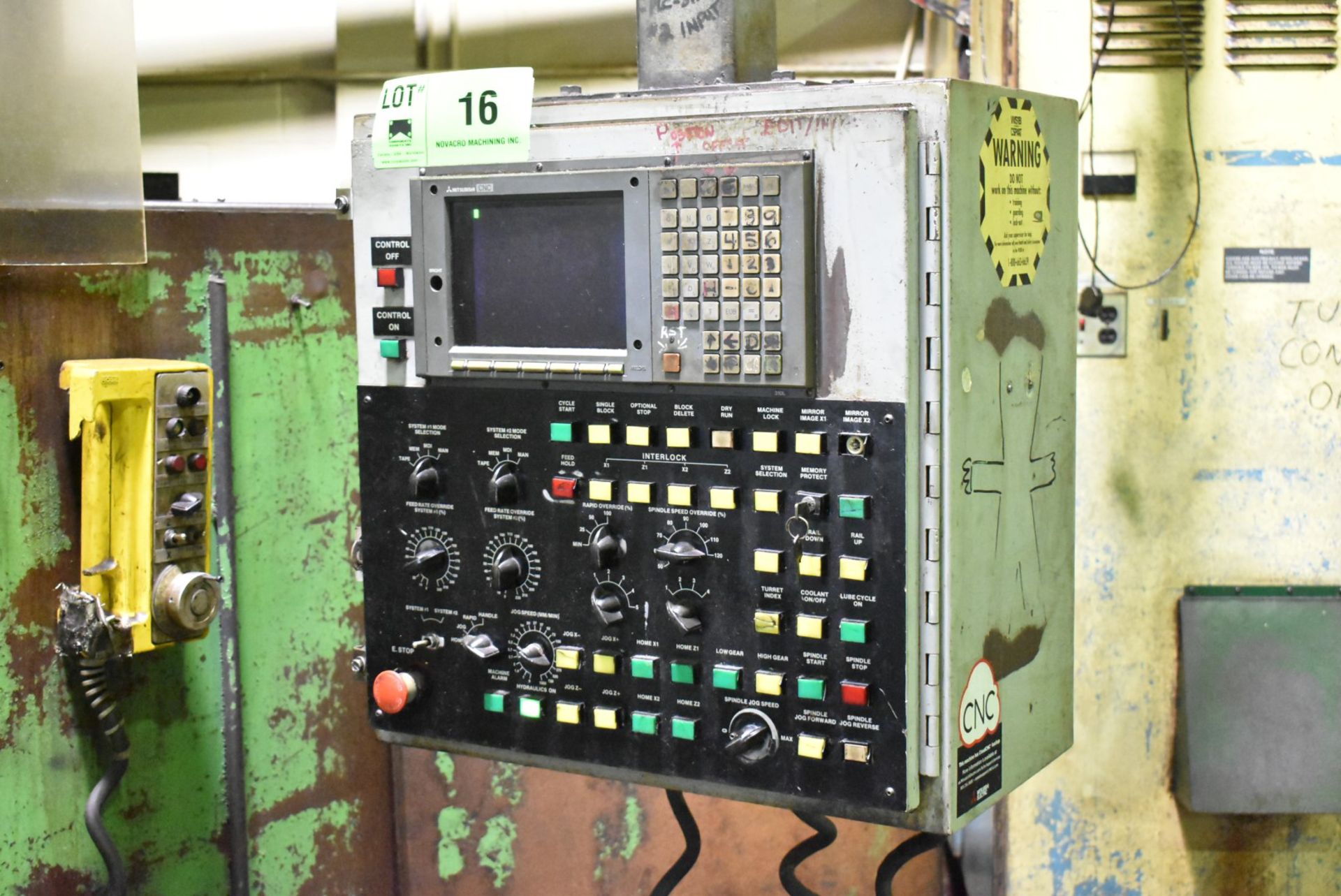 GIDDINGS & LEWIS 52" CNC VERTICAL TURRET LATHE WITH MITSUBISHI CNC CONTROL, 64" SWING, 42" MAX. - Image 2 of 7