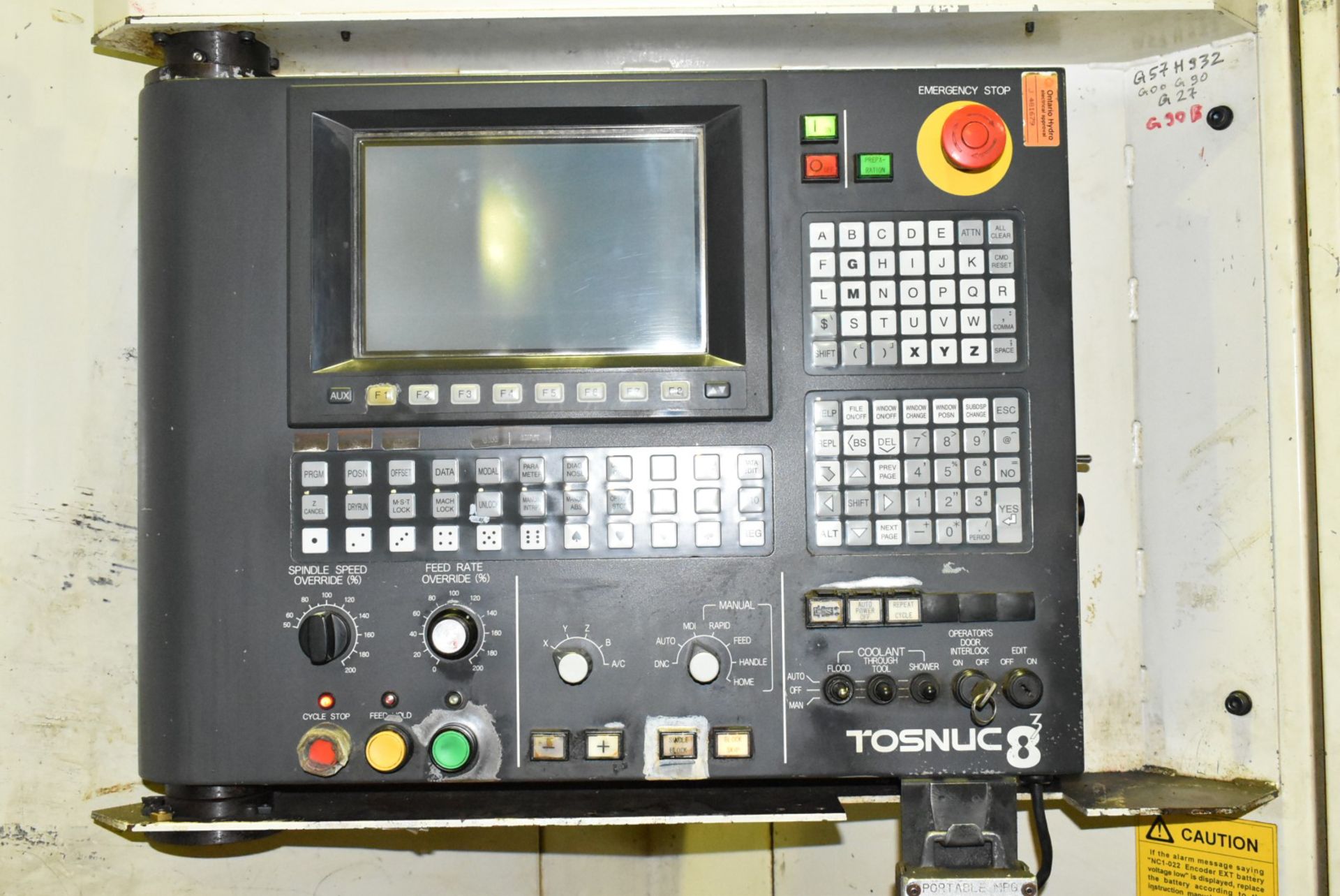 TOSHIBA BMC 800 CNC TWIN PALLET HORIZONTAL MACHINING CENTER WITH TOSNUC 8 CNC CONTROL, (2) 31.5" X - Image 3 of 8
