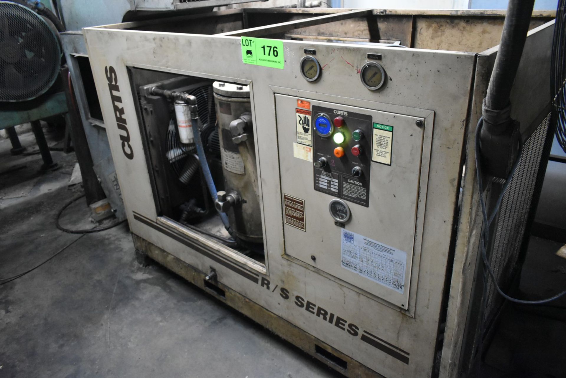 CURTIS R/S 50 50 HP ROTARY SCREW AIR COMPRESSOR WITH 212 CFM, 125 PSI, S/N: 7085G01016