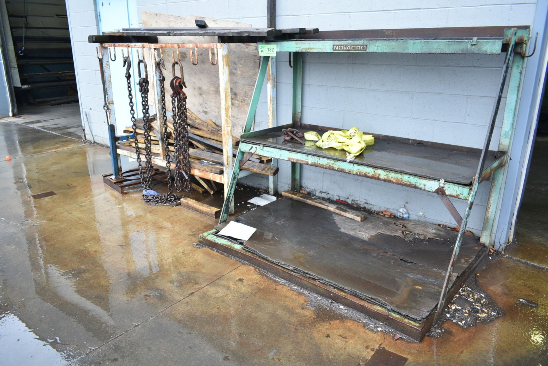 LOT/ (2) STEEL RACKS WITH CHAINS [RIGGING FEE FOR LOT#182 - $150 USD PLUS APPLICABLE TAXES]