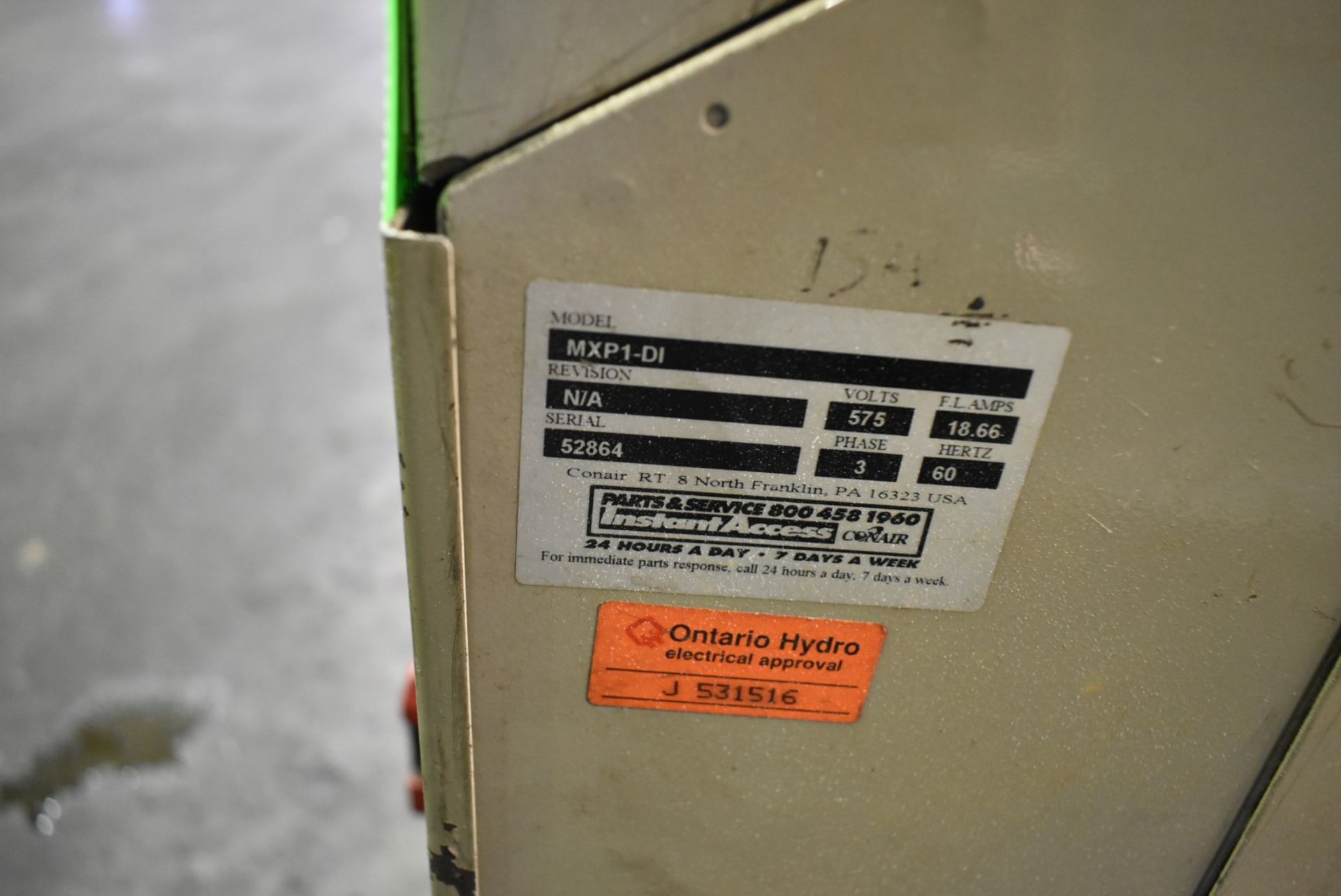 CONAIR MXP-DI THERMOLATOR S/N: 52864 [RIGGING FEE FOR LOT#130 - $25 USD PLUS APPLICABLE TAXES] - Image 4 of 4
