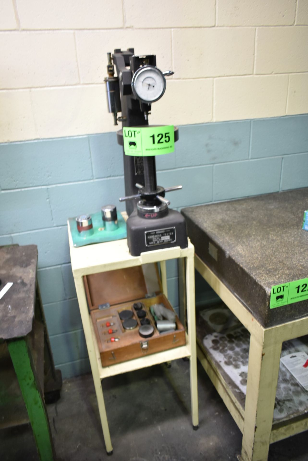 WILSON HARDNESS TESTER WITH STAND AND STANDARDS [RIGGING FEE FOR LOT#125 - $25 USD PLUS APPLICABLE