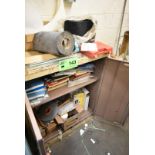 LOT/ CABINET WITH SPARE PARTS AND GRINDING WHEELS