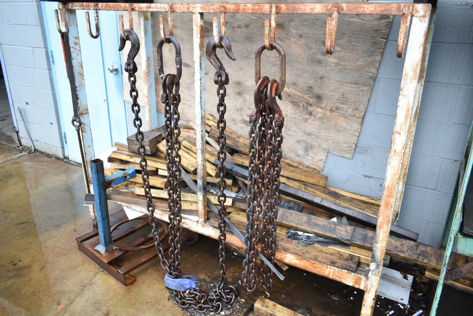 LOT/ (2) STEEL RACKS WITH CHAINS - Image 2 of 2